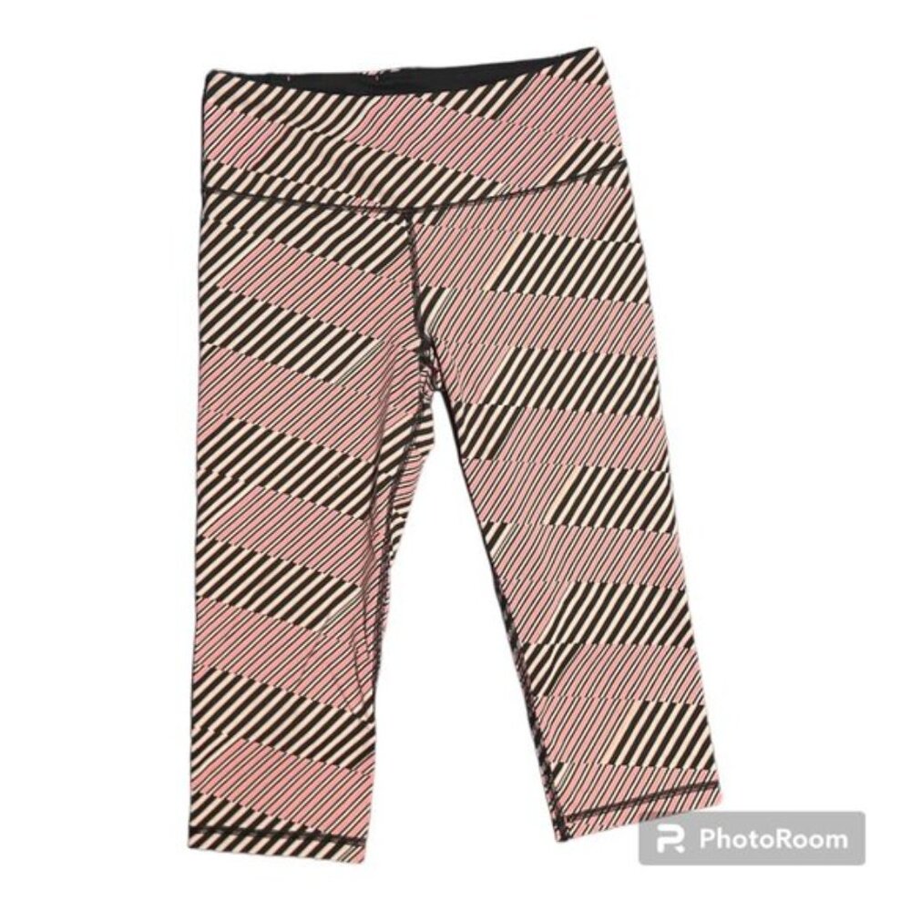 Victoria Secret Sport VSX Pink Geometric Striped Athletic Legging Size Small